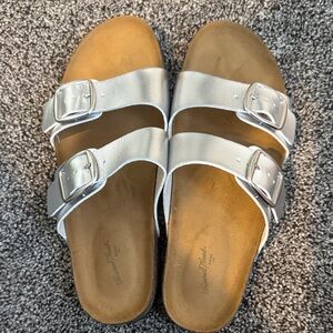 Universal Thread Silver Buckle Sandals